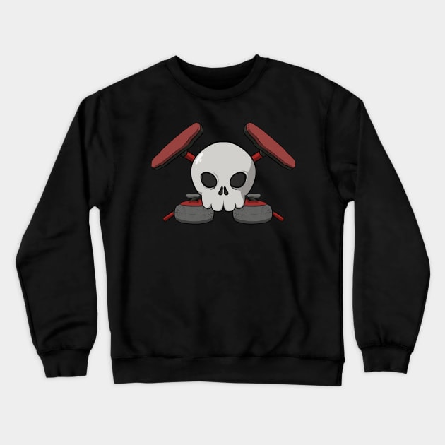 Curling crew Jolly Roger pirate flag (no caption) Crewneck Sweatshirt by RampArt